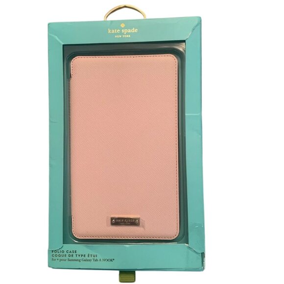 NWT Kate Spade New York Folio Case For‎ Samsung Galaxy Tab A Nook ROSE GOLD - Picture 1 of 11